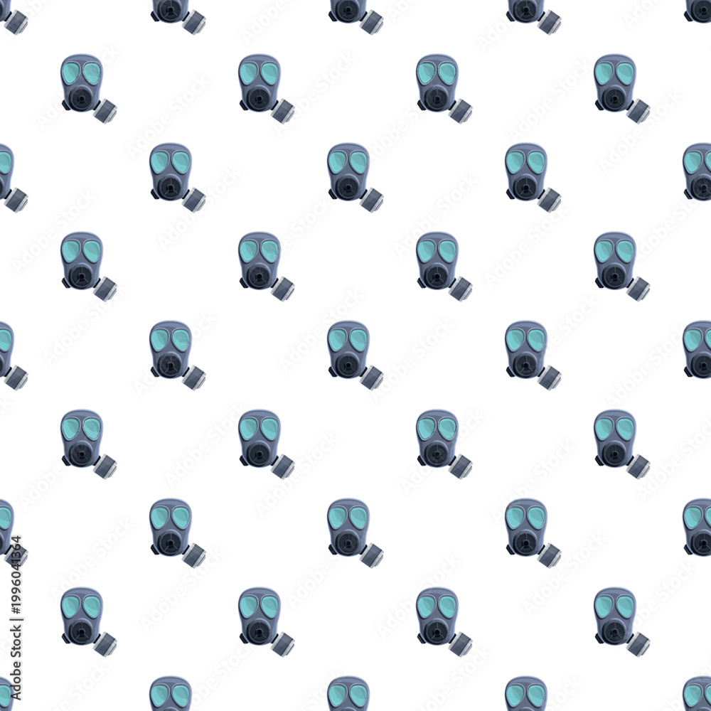 Fototapeta premium Gas masks forming a repeating safety background pattern