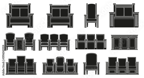 Judicial Courtroom and Theater Seating Icons
