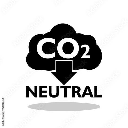 CO2 reduce cloud icon with shadow