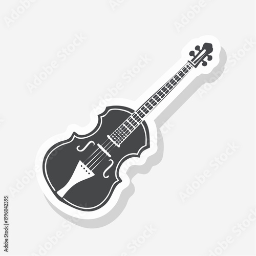 Stylized Violin Icon Sticker