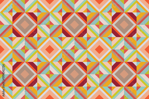 Geometric ethnic oriental seamless pattern traditional Design for background,carpet,wallpaper,clothing,wrapping,Batik,fabric,Vector,illustration,embroidery style.