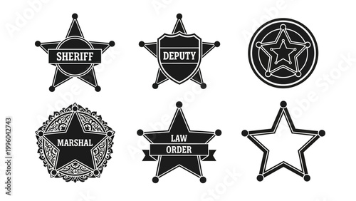 Sheriff Badge Collection: Law Enforcement Symbols, Star Insignias