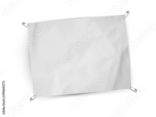 Running race bib mockup with safety pins. Ideal template to showcase a bib design. Editable vector illustration
