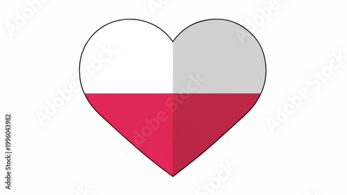 Free Download Heart-shaped emblem in Poland flag colors with white over red design. - GFXLoad