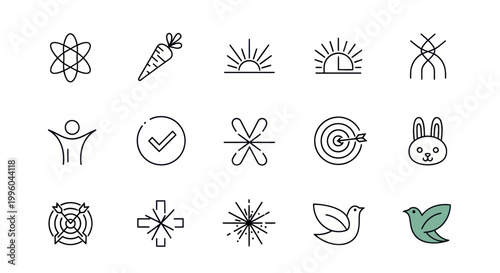 Minimalist Icons Set: Science, Nature, Success, Goals, Peace, and Lifestyle