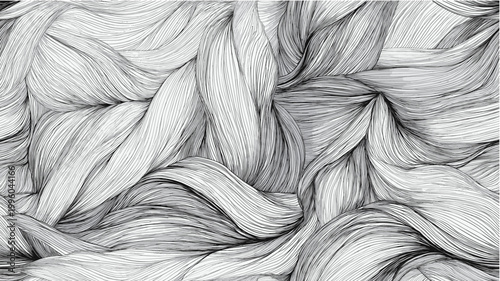 Flowing wavy lines creating abstract organic pattern. Abstract illustration showing many delicate lines forming dynamic, undulating waves and organic shapes