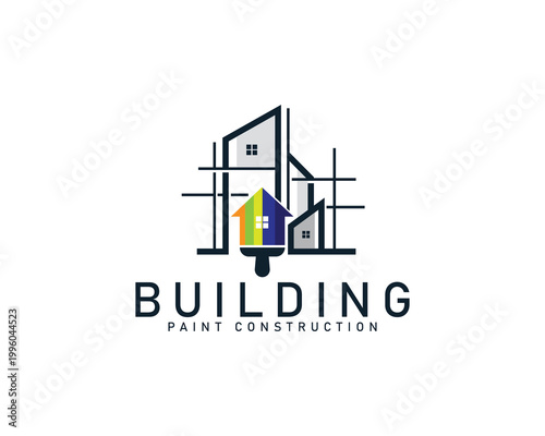 building logo creative service paint home repair apartment
