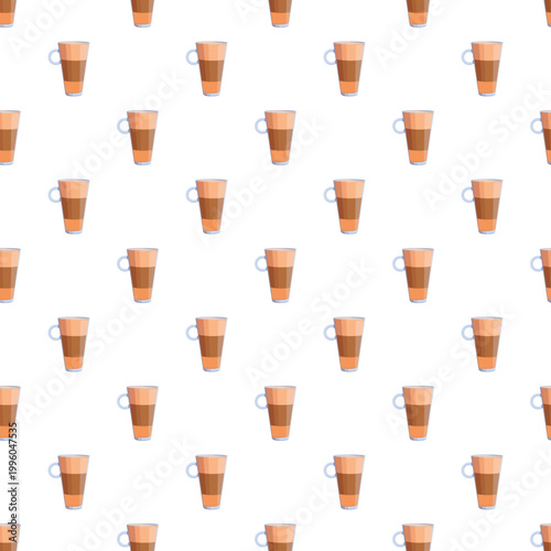 Coffee latte cups creating a repeating graphic background design