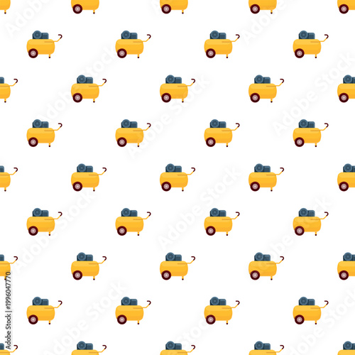 Yellow air compressors creating a seamless industrial tool pattern