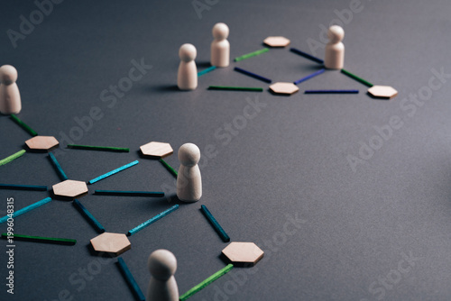 Tableau sur toile Disconnected teams isolated network clusters lack of organizational integration