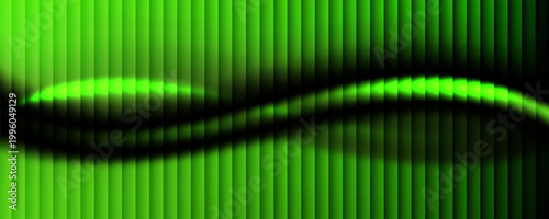 Dark green neon gradient ribbed glass. Vector ribbed glass texture background. Mesh gradient. acrylic ribbed bath surface. Reeded glass background semitransparent overlay. Bath wall window