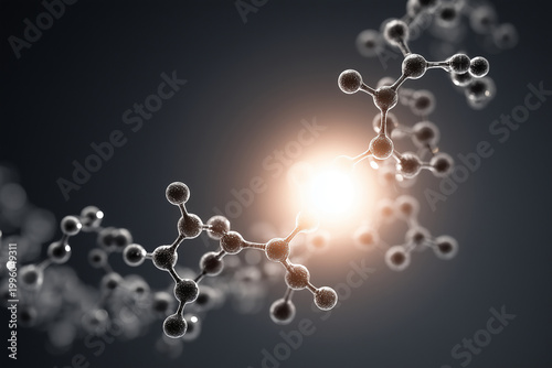 Cortisol Molecule Under Circular Spotlight with Gradient Copy Space
