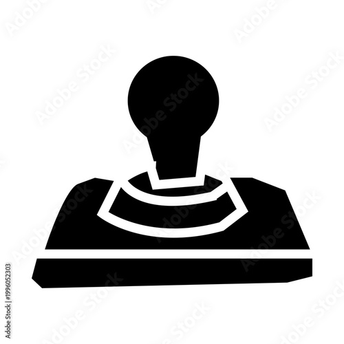 Arcade joystick controller silhouette icon in solid black style vector illustration