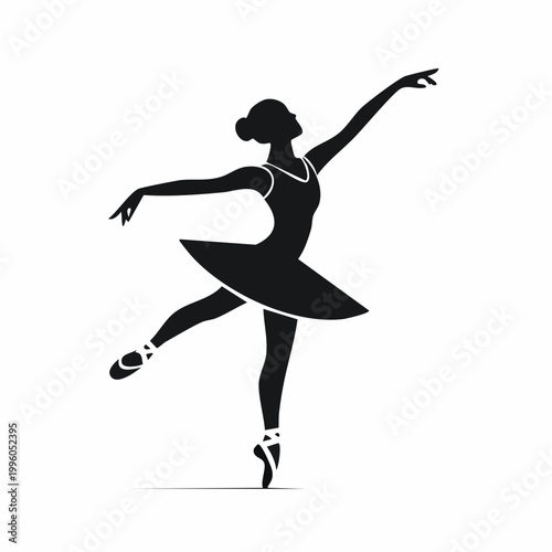 Silhouette of a Ballerina in a Graceful Pose