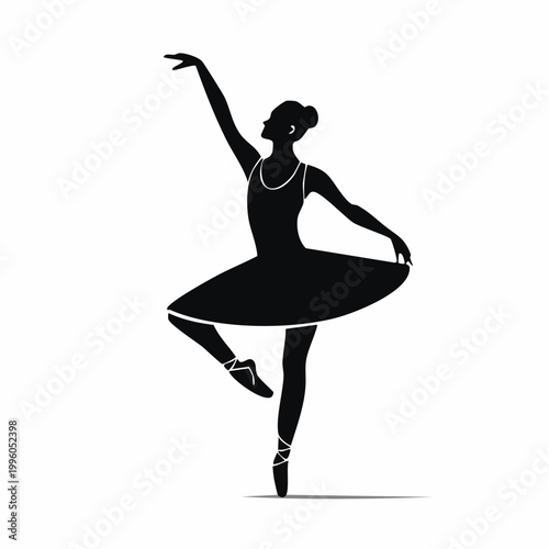 Silhouette of a Ballerina in a Graceful Pose
