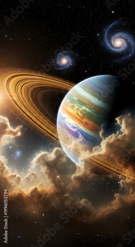 Saturns Majesty - A Cosmic Dance of Rings and Clouds.