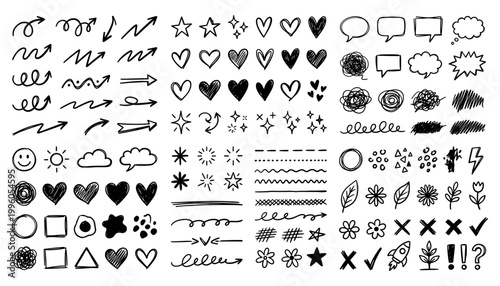 Crayon line icon pastel set. Crayon line icon hand drawn pencil pastel color brush chalk scribble texture. Cute kid children rainbow heart star sun cloud flower baby smile.