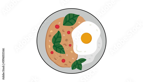 A delicious plate of food with a fried egg and vegetables