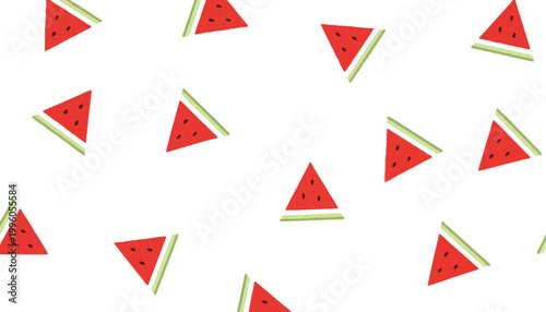Free Download Watermelon vector illustrations of sliced fruit on a white background - GFXLoad