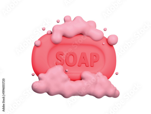bath soap bubble icon 3d render illustration isolated