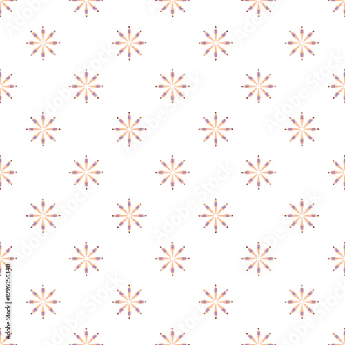 Abstract seamless pattern of synchronized swimmers forming a flower shape on white background