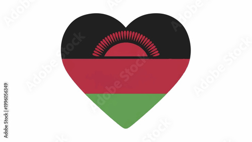 Free Download Heart-Shaped Flag Design Featuring African Colors and Cultural Motifs. - GFXLoad