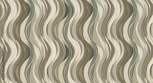 Abstract wavy lines pattern in neutral earthy tones, seamless texture background