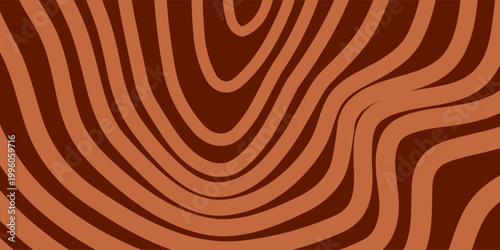 Retro coffee color background. Milk chocolate liquid dessert texture. Wavy swirl candy pattern for poster, cover, banner, pamphlet.