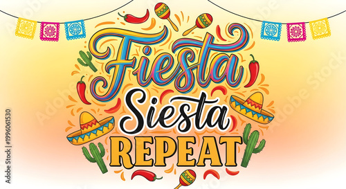 Vibrant Fiesta Celebration with Siesta Theme in a Lively Setting