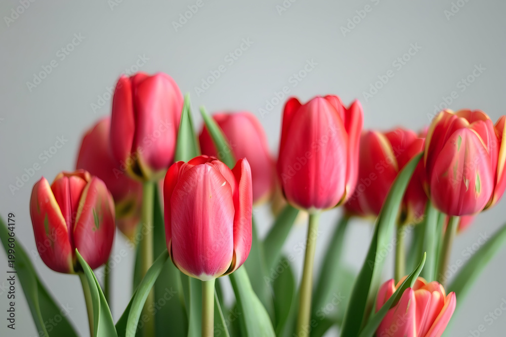Fototapeta premium bunch of red tulips