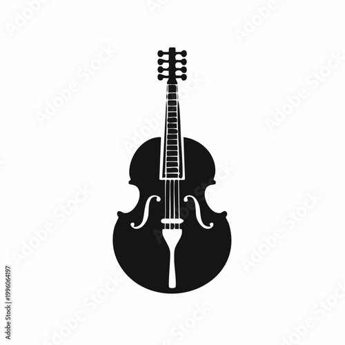 Black Silhouette of a Double Bass