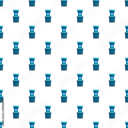 Arcade cabinets creating a seamless blue video game pattern