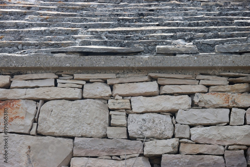 Traditional stone drywall. Old house in Croatia.