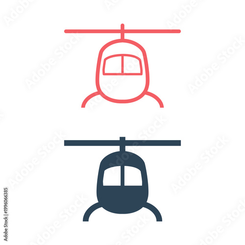 Helicopter icons set symbol vector illustration.