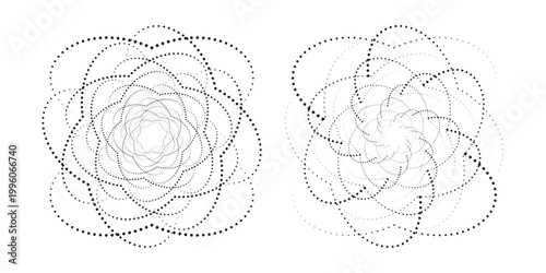 Illustration with circles. Black and white vector. Circle pattern. Abstraction ring.