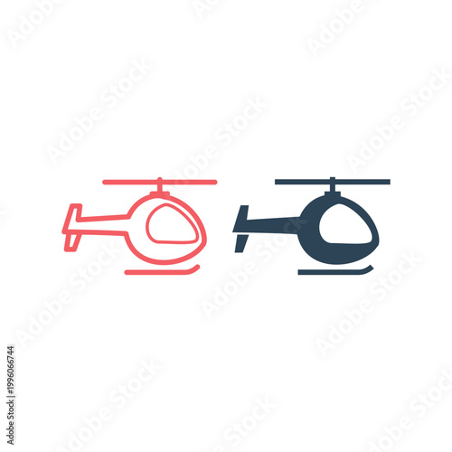 Helicopter icons set symbol vector illustration.