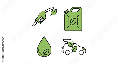 Green diesel Line art vector minimal abstract modern