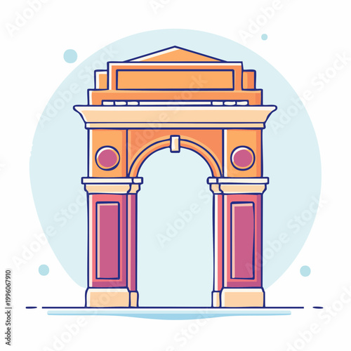 India Gate Landmark Illustration