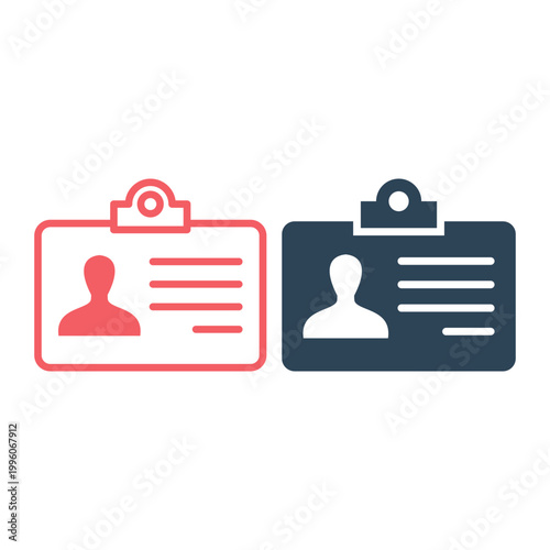 Id card icons set sign for mobile concept and web design. Identification card simple vector. Symbol, logo illustration.
