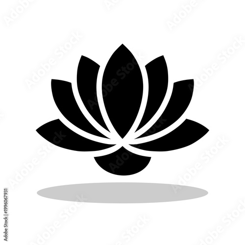 Simple Black Lotus icon with shadow