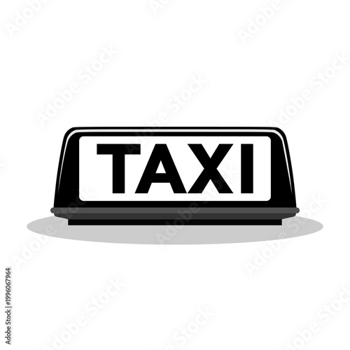 Taxi sign for cab icon with shadow
