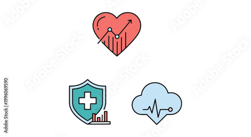 Health Data Line art vector modern abstract creative