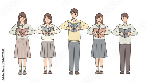 Students reading book: A group of students focused intently on their books, sharing knowledge and expanding their minds. This image captures the essence of education, learning.