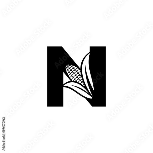 Letter N corn logo design