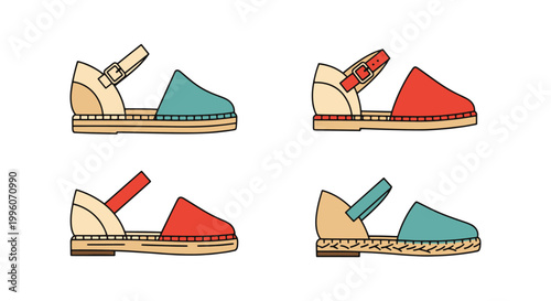 Espadrilles Line art vector abstract modern graphic