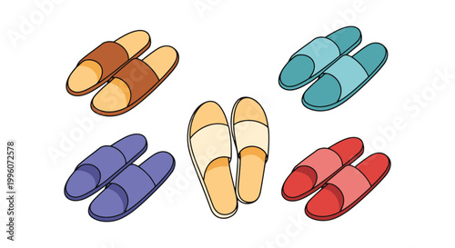 Hotel Slippers Line art vector simple minimal illustration