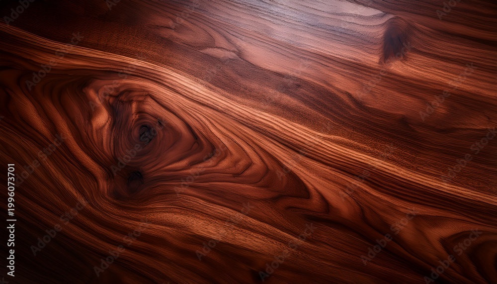 Fototapeta premium soft studio light highlights the rich grain of polished mahogany wood showcasing its texture in a top view that reveals intricate details