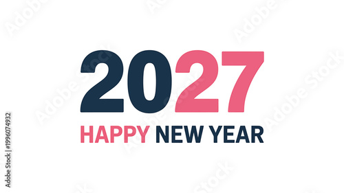 Happy New Year 2027 colorful typography design for celebration  modern greeting card