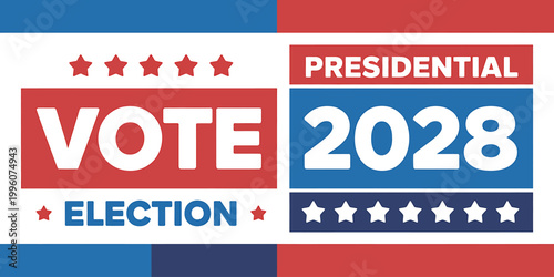 Presidential election vote 2028 American democratic process symbol graphic design