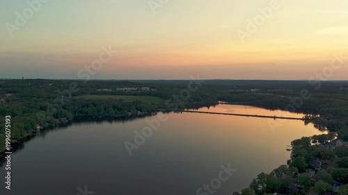 sunset over the river